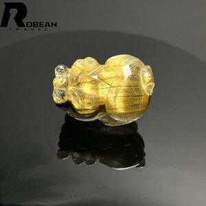 上級 EU製 定価75万円★ROBEAN・極!極満針ルチルクォーツ・猫目貔貅★パワーストーン 天然石 綺麗 金運 お守り 29.7*20.8*16.4mm M1213713