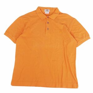 エルメス HERMES シャツ ポロシャツ 半袖 ショートスリーブ 鹿の子 Hロゴ刺繍 トップス メンズ M オレンジ cf03mm-rm05f09146