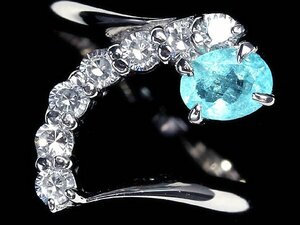 KR11996T【1円～】新品【RK宝石】≪Paraiba≫ ブラジル産 極上パライバトルマリン 0.29ct 極上ダイヤモンド Pt900 高級リング ダイヤ