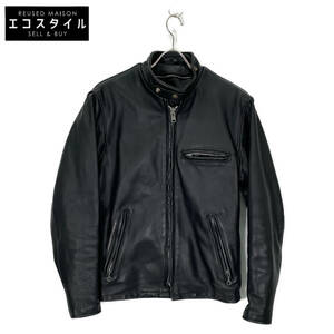 1円 SCHOTT ショット ブラック 641 カーフ シングルライダースジャケット ライナーなし ジャケット 34 メンズ