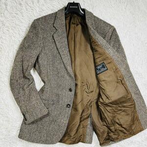 極美品 Harris Tweed ハリスツイード st.michael セントマイケル テーラード ジャケット メンズ ヘリンボーン L 2B くるみボタン シングル