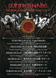 即決 2枚 100円 Whitesnake ホワイトスネイク The Flesh & Blood World Tour Japan 2019 来日公演 チラシ