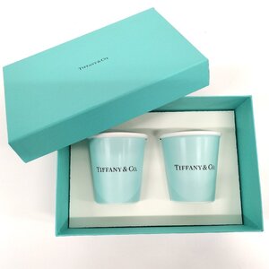 ●超美品 ティファニー TIFFANY&Co. コーヒーカップ ペアセット ボーンチャイナ 中古[Jコレ]A10ma50