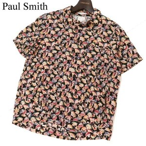 Paul Smith ポールスミス メインライン★ 春夏 ボート 船 総柄 半袖 デザイン シャツ Sz.S　メンズ 日本製　G3T01261_4#A