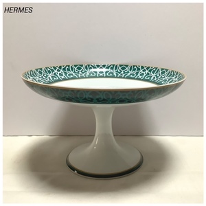 ☆アンティーク☆HERMES エルメス Porcelain Footed tazza 足付きプレート フルーツプレート