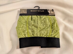 (1枚) M ボディワイルド BODY WILD ボクサーパンツ イエロー色 ラッセルレース 前とじ　メンズ グンゼ GUNZE　Mサイズ 　c1