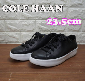 G⑧ コールハーン COLE HAAN グランドクロスコート テニス フラットフォーム womens スニーカー W13426 レザー 羊革 レディース 23.5㎝ 黒