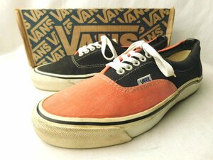 70s 80s ビンテージ VANS バンズ ERA エラ ツートン クレイジー ブラック/オレンジ 91/2 USA製