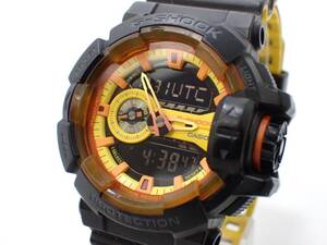 稼働品 1円～☆CASIO カシオ QZ メンズ腕時計 G-SHOCK ジーショック GA-400BY プロテクション アナデジ ブラック×イエロー/E9050-4950 