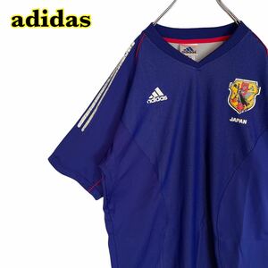 adidas アディダス　半袖Tシャツ　サッカー　日本代表　ユニフォーム　レプリカ　紺　メッシュ　メンズ　Oサイズ　【AY1442】