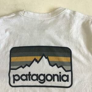 《 H 40》Patagonia パタゴニア 半袖Tシャツ バックプリント 白T Mサイズ アウトドア レジャー トップス 1円スタート アメリカ古着 古着卸