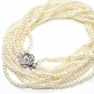 《本真珠5連ネックレス》J 44.1g 約50.5cm pearl パール necklace ジュエリー jewelry CH0/DA5