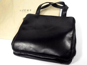 LOEWE ロエベ 本革 ハンドバッグ レザー 黒 ブラック 袋付き 930