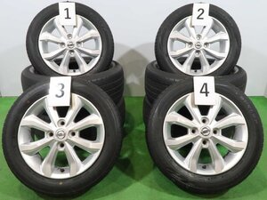 4本 日産 デイズ 純正 14インチ ホイール 4.5J +46 4H PCD100 ラジアル ダンロップ ルマンV 2022年 155/65R14 ルークス モコ サクラ NISSAN