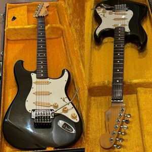 【レアモデル】Fender Japan ST-362F/NEW メタリックブラック Kahler Spyderトレモロ搭載 カタログ外 1987-1989年 Vintage