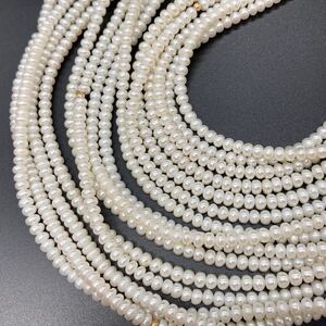 1円〜スタート!!ロング/テリ良し!!［淡水パールネックレス5本おまとめ］n 約406.3g アクセサリー 本真珠 necklace pearl silver DH2