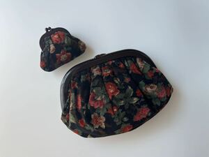 ヴィンテージ ** お花のクラッチバッグ 小銭入れのセットvintage bag