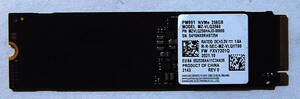 NVMe PCIe M.2 SSD 2280 256GB Samsung 使用時間 20時間 動作確認済み 送料無料