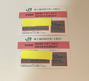 JR東日本 株主優待券　2025年6月30日迄/２枚セット
