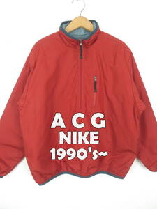 90s‐00s ACG NIKE ★ ハーフジップ プルオーバー パフ ジャケット L ★ ナイキ エーシージー アウトドア 中綿 オールド ビンテージ