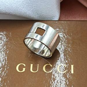 GUCCI　グッチ　リング　指輪　Ｇワイド　シルバー925　メンズ