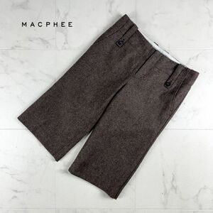 美品 MACPHEE マカフィー トゥモローランド 六分丈ウールパンツ ボトムス レディース 茶色 ブラウン サイズ34*KC295