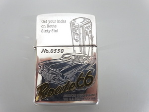 1994年製 ZIPPO ジッポ Route 66 ルート66 立体 メタル貼り シルバー 銀 オイル ライター USA 限定