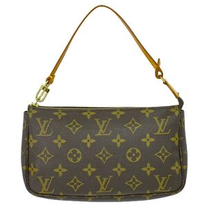 本物 ルイヴィトン LV LOUIS VUITTON ポシェットアクセソワール モノグラム アクセサリーポーチ ハンドバッグ ブラウン M51980