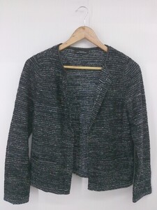 ◇ green label relaxing UNITED ARROWS パイピング 長袖 ジャケット サイズ40 ブラック ホワイト系 レディース P