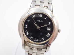 355502/③【1円スタート】GUCCI グッチ 稼動品 5500M ブラック文字盤 メンズ 時計 クオーツ ケース35mm