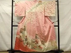 平和屋着物■訪問着　駒刺繍　御所車雪輪花鳥文　暈し染め　金彩　正絹　逸品　DAAL0013we