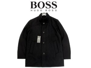 18万新品◆54=XL◆BOSS ヒューゴボス ウール 中綿入りレイヤード風ハイネックフルジップジャケット 濃青『Coxtan9』1円