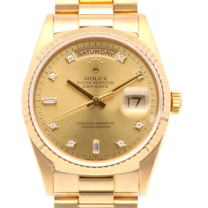 ロレックス ROLEX デイデイト オイスターパーペチュアル 腕時計 18金 K18イエローゴールド 18238A メンズ 中古