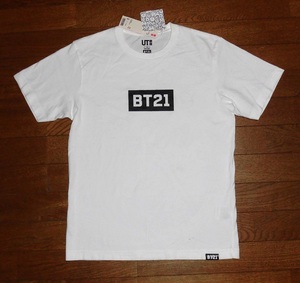 UNIQLO BT21 LINE FRIENDS X BTS 防弾少年団 ユニクロ コラボ UT Tシャツ 半袖 コットン グラフィック WHT S 紙タグ付 未使用品