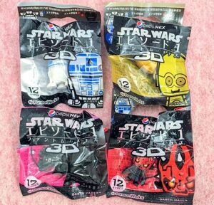 送220円～ 稀少! STAR WARS「ファントム・メナス」彩色済 フィギュア ストラップ 4種 セット　グッズ コレクション 洋画 シリーズ キャラ