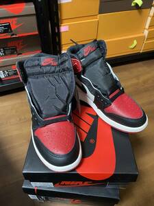 国内正規品 新品 黒タグ付き NIKE AIR JORDAN 1 RETRO HIGH OG BG BRED TOE 23.5cm us5Y エアージョーダン スニーカー レトロ