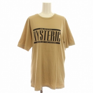 ヒステリックグラマー HYSTERIC GLAMOUR Tシャツ 半袖 ロゴ カットソー M ベージュ /☆G レディース