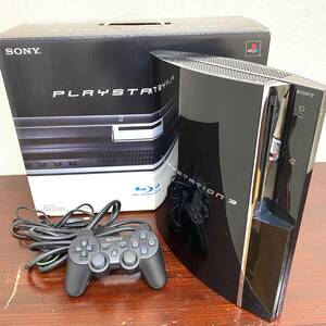 KY0108■【電源OK/動作未確認】PlayStation 3 PS3 プレイステーション 60GB ゲーム機 本体 コントローラー 1点 箱あり ブラック