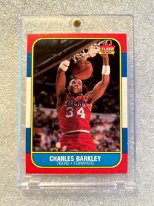 【レア】【美品】1986 Fleer Basketball #7 Charles Barkley ★RC チャールズ・バークリー ★ルーキーカード NBA オリジナル Authentic 