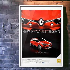 当時物! ルノー ルーテシア4 広告 / ポスター Renault Lutecia クリオ Clio スポール R.S. GT intens zen life ルノールーテシア 赤 Red