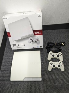 【c580】【美品・稼働品・初期化済み】 PS3 PlayStation3 160GB CECH-3000A ホワイト SONY ソニー プレステ3 箱付 説明書付