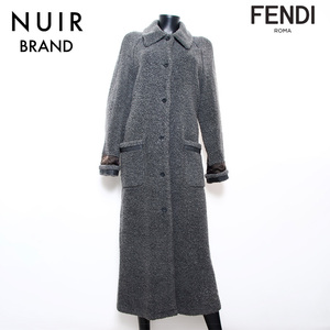 フェンディ FENDI コート Size:44 ウール ロングコート グレー