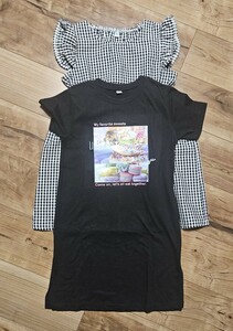 女の子★ギンガムチェック柄ワンピ・ 半袖Tシャツワンピ★2枚セット★サイズ130