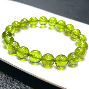 〔K1462〕希少 高品質 Peridot ペリドット 橄欖石 ブレスレット約9.5mm