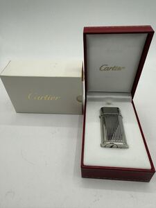 【火花ok】Cartier カルティエ ガスライター ゴドロン 喫煙具 シルバー　ケース付き