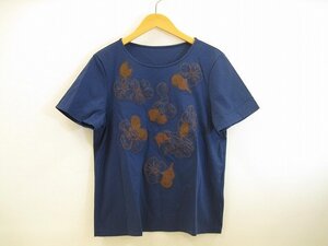 HIROKO BIS / ヒロコビス 刺繍デザインカットソー 半袖 Tシャツ レディース サイズ : 11 ブルー