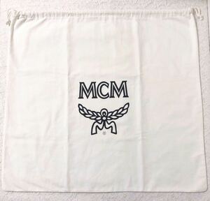 エムシーエム「MCM」バッグ保存袋 (3858) 正規品 付属品 内袋 布袋 巾着袋 ホワイト 布製 63×59cm 大きめ