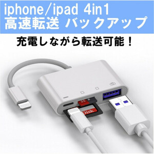 iPhone iPad カードリーダー 4in1 バックアップ USB 転送