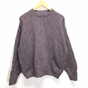 USA製 ビンテージ 【Winona Knits】ウィノナニット セーター クルーネック 90s 古着 アメカジ ワイドシルエット ブラウン XL /Y9221ii