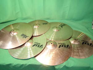 nt241212-004C9 割れシンバル6枚セット パイステ PAISTE PST 5 Rock Crash 18” ロッククラッシュ セイビアン SABIAN B8X 20” 16” 中古 